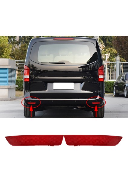 Araba Kırmızı Arka Tampon Işık Reflektör Kuyruk Lambası Uyarı Işık Refederlect Sisteci Benz W447 V Sınıfı Vito 2015-2020 (Yurt Dışından) modelleri