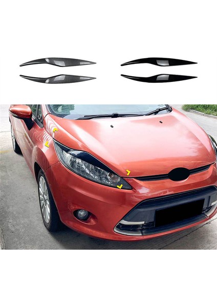Ford Fiesta Mk6 2008-2012 Için Parlak Siyah Ön Far Kapağı Far Lambası Göz Kapağı Kaş Kaplaması (Yurt Dışından) fiyatları