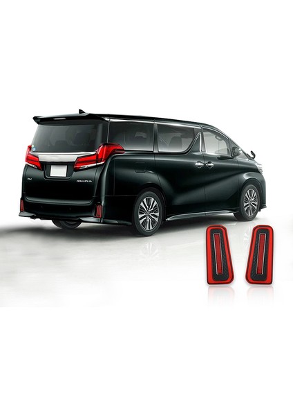 Toyota Alphard Vellfire 30 Serisi 2015-2018 Kırmızı Için 2x LED Arka Tampon Reflektörlü Arka Fren Lambası (Yurt Dışından) fiyatları
