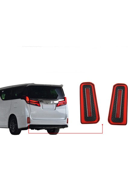 Toyota Alphard Vellfire 30 Serisi 2015-2018 Kırmızı Için 2x LED Arka Tampon Reflektörlü Arka Fren Lambası (Yurt Dışından) modelleri