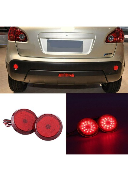 Nissan/qashqai, Toyota Sienna/corolla Scion Için Yuvarlak Araç Arka Tampon Reflektör Lambası (Kırmızı) (Yurt Dışından) modelleri