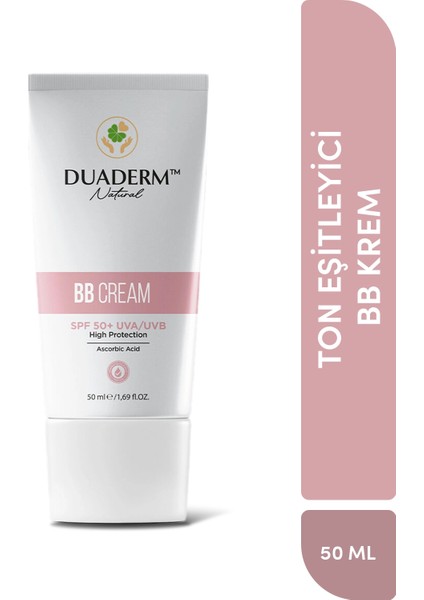 Besleyici ve Ton Eşitleyici BB Krem (Spf 50 Uva Uvb, Nude Tonu) 50 ml