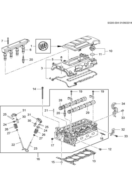 55562233 Chevrolet Cruze Sonic Trax Cruze Buick Encore Cadillac Elr L4 1.4l 2011-2021 Için Araba Motor Silindir Contası (Yurt Dışından) fiyatları