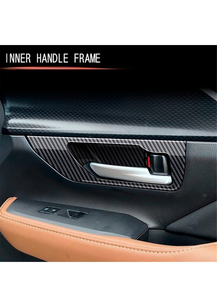 Araba Iç Çekme Kolu Trim Çerçeve Sticker Kapı Kase Paneli Kapağı Karbon Fiber Trim Toyota Grand Highlander 2024 Için (Yurt Dışından) modelleri