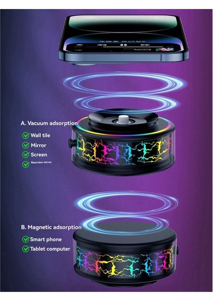 X12 Manyetik Rgb Navigate Araç Telefon Tutucu Elektrikli Vakum Adsorpsiyon Ultra Kararlı Vakum Emiş Kupası Braketi (Yurt Dışından) modelleri