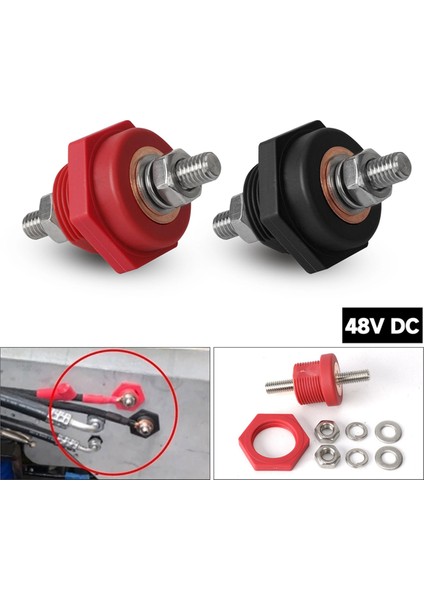 3/8in Saplama Akü Güç Bağlantı Noktası 300A 48V Dc Direk Konnektörleri Pirinç Yedek Terminal Takımı Araba Kamp Karavan Kamyon B (Yurt Dışından) fiyatları