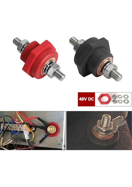 3/8in Saplama Akü Güç Bağlantı Noktası 300A 48V Dc Direk Konnektörleri Pirinç Yedek Terminal Takımı Araba Kamp Karavan Kamyon B (Yurt Dışından) indirimleri