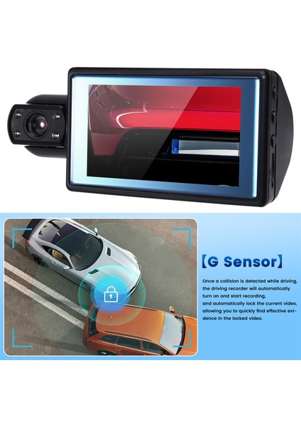 3.0ın Arabalar Için Dash Kamera 1080P 2 Lens Ön Kamera Dvr Video Kaydedici Siyah Kutu Iç Kamera Araç Gece Görüşü, B (Yurt Dışından) fırsatları