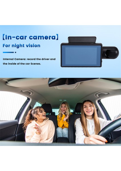 3.0ın Arabalar Için Dash Kamera 1080P 2 Lens Ön Kamera Dvr Video Kaydedici Siyah Kutu Iç Kamera Araç Gece Görüşü, B (Yurt Dışından) indirimleri