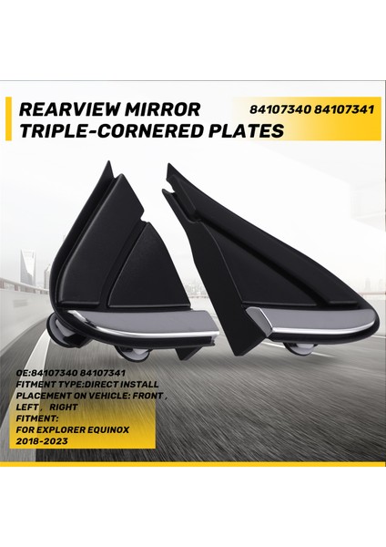Ön Çamurluk Dikiz Aynası Üç Köşeli Plaka Döşeme 84107340 84107341 Chevy Explorer Equinox 2018-2023 Için (Yurt Dışından) fırsatları
