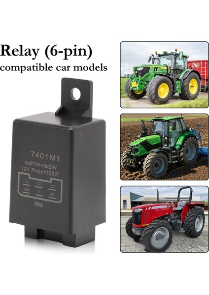 12V 21W 6-Pin Flaşör Rölesi Traktör Gösterge Rölesi 335200160 54229002 Traktör Kla Araba Kamyonlar Için (Yurt Dışından) fırsatları