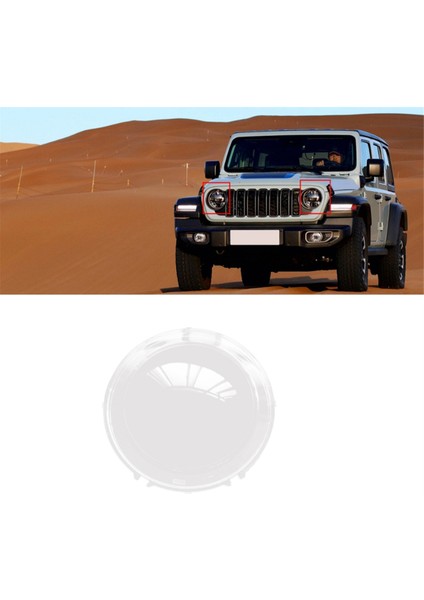 Araba Ön Far Mercek Kapağı Şeffaf Maske Far Lambası Kabuğu Jeep Wrangler Jl 2018-2024 (Yurt Dışından) indirimleri