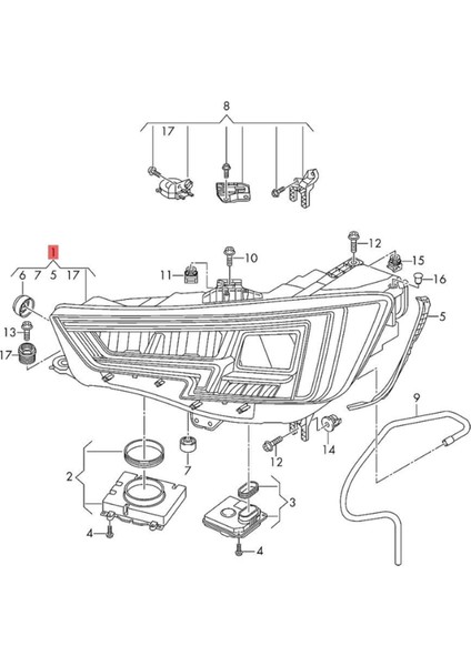 Audi A4 S4 2017-2019 Için Sol Ön Far Gündüz Farı Modülü 8W0941773 LED Gündüz Farı Kontrol Ünitesi 1305715395 (Yurt Dışından) fiyatları