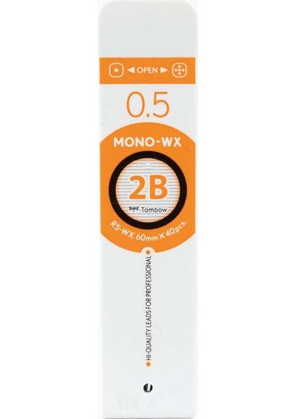 40 Adet Turuncu Kalem Uçları 0.5mm Mono-WX Kapaklı
