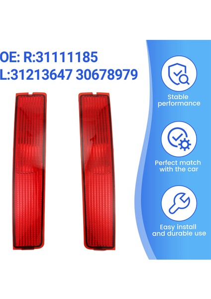 Volvo XC90 2007-2014 Için 2 Adet Arka Tampon Lambası Ampulsüz Arka Reflektör Sis Lambası 31213647 31111185 30678979 (Yurt Dışından) indirimleri