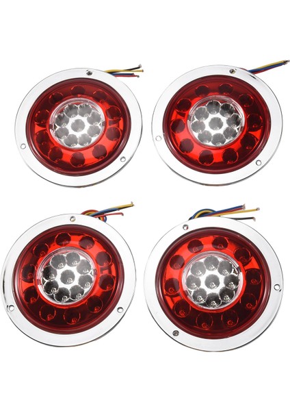 4'lü Paket Yuvarlak 19 LED Arka Stop Lambası Arka Fren Sinyal Lambası Römork Kamyon Van (Yurt Dışından)