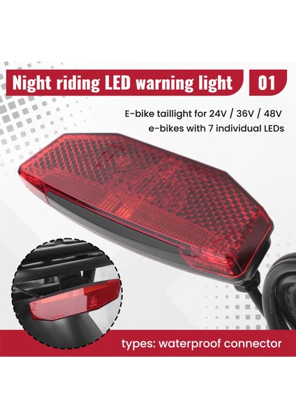 6V-60V Elektrikli Bilet Arka Lambası/arka Lambası LED Uyarı Arka Lambası E-Scooter E-Bilet Arka Lambaları Su Geçirmez Konnektör (Yurt Dışından) fırsatları