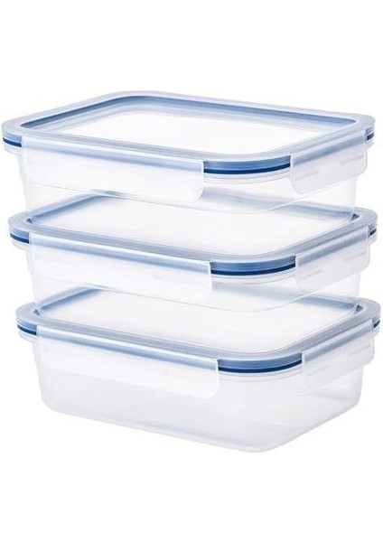 Adet Vakumlu Saklama Kapları 1,0 Litre Ikea Gri-Mavi Dikdörtgen Saklama Kutusu