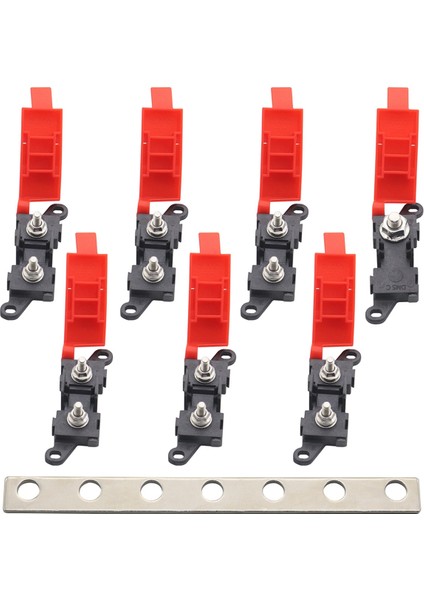 6 Yollu Dağıtım Bloğu Araba Midi Sigorta Kutusu Blok Tutucu 200A Cıvatalı Sigorta Tipi Güç Dağıtımı Karavan Araba Tekne Otobüs (Yurt Dışından) fiyatları