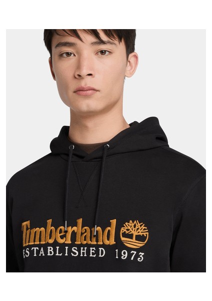 Establıshed 1973 Embroidered Logo Loopba Erkek Siyah Sweatshirt TB0A5MX80011 fırsatları