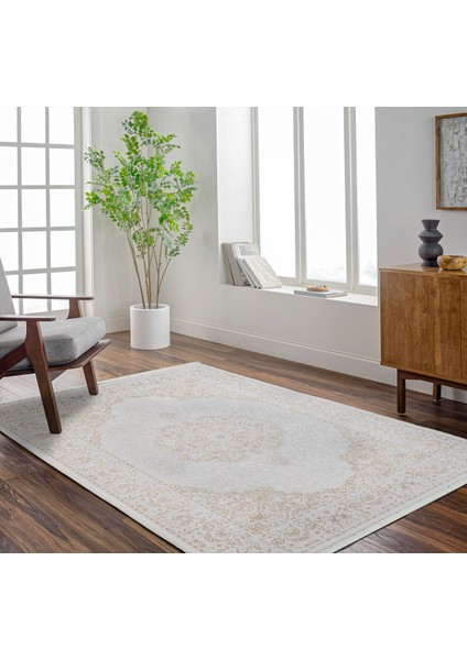 Bej Klasik Etnik Modern Desenli Pamuk Makinada Yıkanabilir Hav Toz Vermez Leke Tutmayan Kaymaz Taban Dijital Makine Baskı Salon Yolluk Mutfak Halı fiyatları