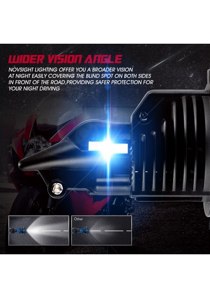 Novsıght Motolet Farı H4 LED 6000LM 6500K Motolet Işığı 35W Süper Beyaz Moped Scooter Dış Aydınlatma Hi-Lo Işıklar (Yurt Dışından) indirimleri