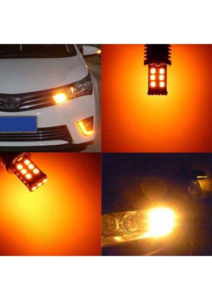 2x Amber/sarı 1156 BA15S 2835 15W Hatasız Araç LED Sinyal Lambası Ampulleri (Yurt Dışından) modelleri