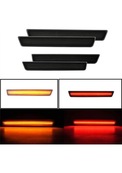 Dodge Challenger 2015-2021 Dumanlı Lensli LED Yan Işaret Lambası Kiti Için Amber Kırmızı LED Yan Işaret Lambası (Yurt Dışından)