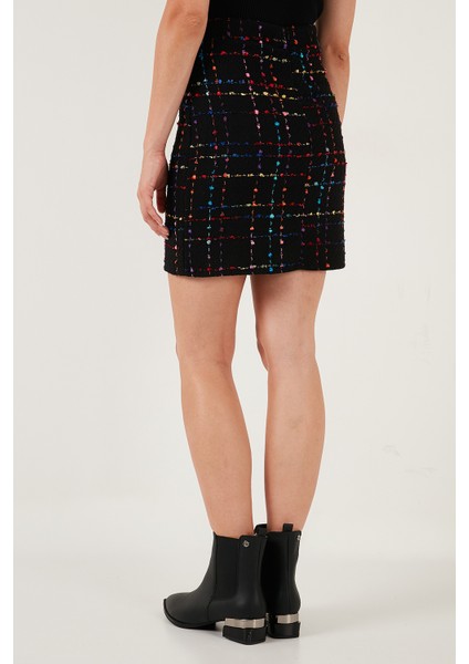 Tüvit Desenli Slim Fit Yüksek Bel Mini Boy Etek Bayan Etek 5866436 indirimleri