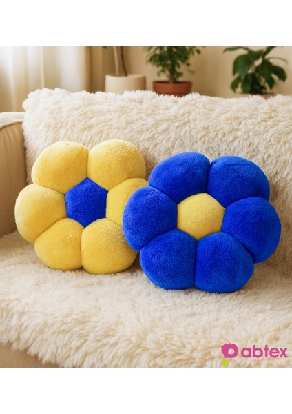 Peluşçu 2'li Papatya Dekoratif Peluş Yastık Minder Kırlent