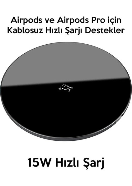 Baseus Simple 15W Upgraded Version Wireless Kablosuz Şarj CIHAZI-(1903) - KT9396-9058 modelleri