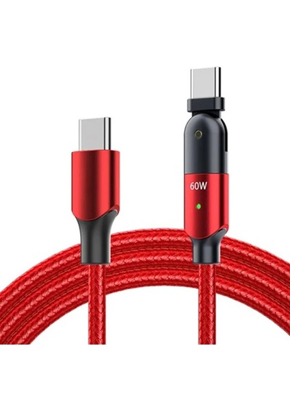 Ally 60W USB Type-C Pd Hızlı Şarj Kablosu 2metre Döner Başlıklı KABLO-(1903) - KT3088-5769