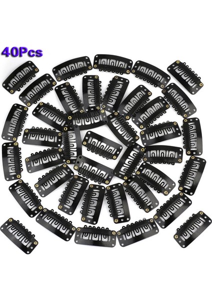 40 Adet U Şekli Çelik Çıtçıtlı Tokalar Tüy Saç Uzantıları Peruk Atkı Tüyü (Yurt Dışından)