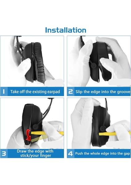 Logitech G Pro/g Prox/ 433/233/PROX2 ile Uyumlu Kulaklık Pedi Yastıkları Yedek Kulak Pedleri Kulaklık Sünger Yastık Earpad (Siyah)