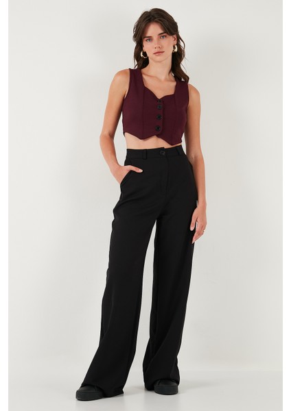 Slim Fit Kalp Yaka Düğmeli Kalın Askılı Crop Yelek Bayan Yelek 5865497 fiyatları