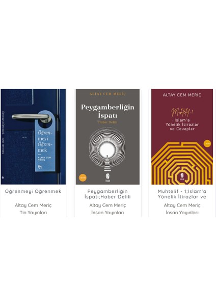 Altay Cem Meriç Set( 3 Kitap ) Peygamberliğin Ispatı-Muhtelif1-Öğrenmeyi Öğrenmek