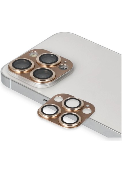 iPhone 13 Pro Max Pers Alüminyum Kamera Lens - Gold - KT6609-8713 modelleri