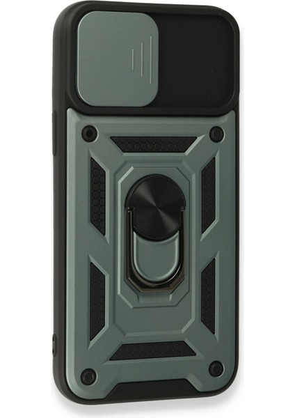 iPhone 15 Pro Kılıf Pars Lens Yüzüklü Silikon - Yeşil - KT1937-8937 modelleri
