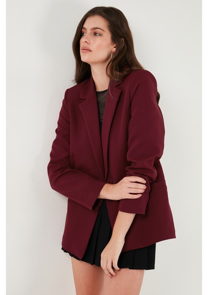 Standart Fit Mono Yaka Desenli Astar Detaylı Blazer Ceket Bayan Ceket 6524003 indirimleri