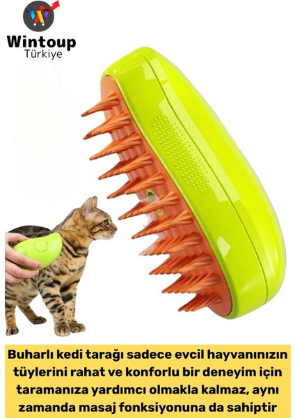 Evcil Hayvan Kedi Banyo Tüy Tarama Masaj Etkili Yumuşak Zararsız Çok Fonksiyonlu Buharlı Tarak