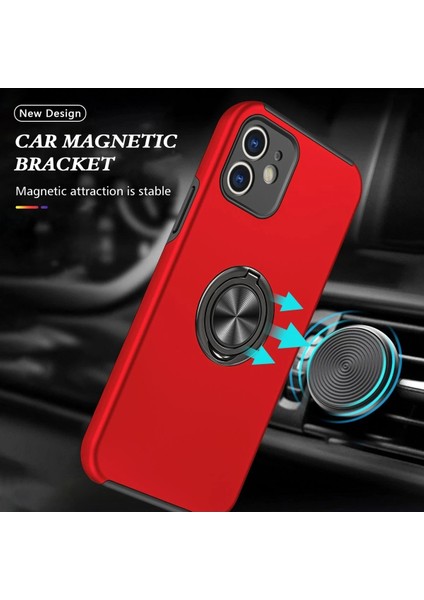 iPhone 12 Mini Kılıf Elit Yüzüklü Kapak - Kırmızı - KT7923-3020 indirimleri