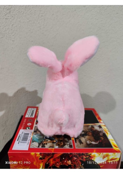 Luxury Elektronik Pilli Sesli Zıplayan Hareketli Havuçlu Peluş Tavşan 18X17 cm Kaliteli Ürün 1 Adet modelleri