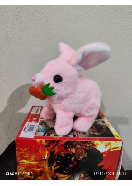 Luxury Elektronik Pilli Sesli Zıplayan Hareketli Havuçlu Peluş Tavşan 18X17 cm Kaliteli Ürün 1 Adet fırsatları