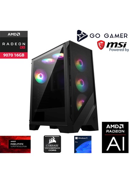 S989 Intel Core I7 14700F / 64GB 6000MHZ Ddr5 / 2tb Nvme SSD 6000-5000MB-SN Gen4 / Rx 9070 16GB / 240MM Sıvı Soğutma / Windows 11 Pro Masaüstü Bilgisayar