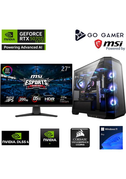 S1002DP Intel Core I7 14700F / 32GB 6000MHZ Ddr5 / 1tb Nvme SSD 6000-4000MB-SN Gen4 / RTX5070TI 16 / 360MM Sıvı Soğutma / Msı 27" 200Hz / Windows 11 Pro Masaüstü Bilgisayar