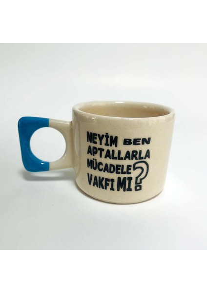 Aptallarla Mücadele Vakfı Mı? Baskılı Mavi Yuvarlak-Kare Kulplu Kupa