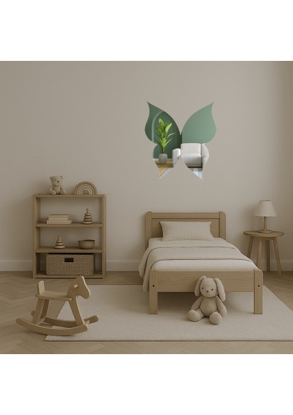 Renkli Kelebek Figürlü Sanat Aynalı Tablosu - KT5989-9171 fırsatları