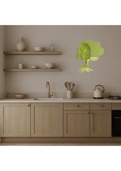 Yapraklı Ağaç Motifli Dekoratif Altın Aynalı Tablo - KT5682-2582 modelleri