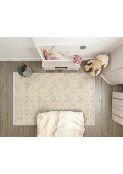 Figürlü Bej Pamuk Dikdörtgen Modern Desenli Pamuk Makinada Yıkanabilir Hav Toz Vermez Leke Tutmayan Kaymaz Taban Dijital Makine Baskı Salon Yolluk Mutfak Halı modelleri