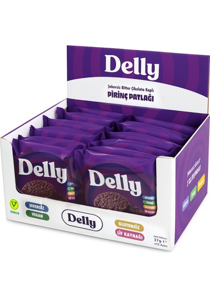 Şekersiz / Çikolata Kaplı / Pirinç Patlağı 12 Adet x 37 gr modelleri